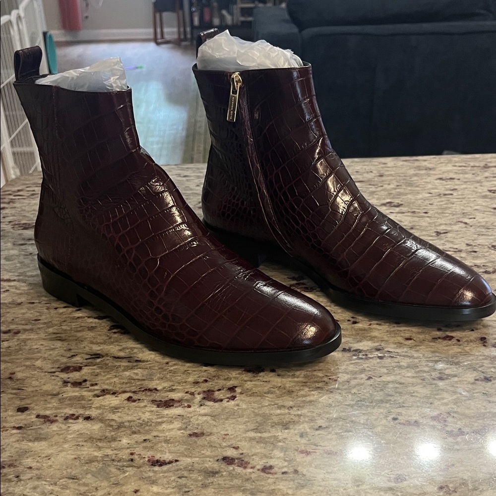 Club Monaco Burgundy Trycia Boots.